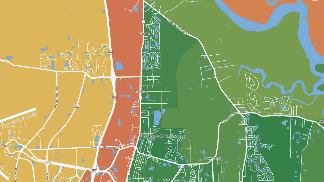Pecan Park, Jacksonville, FL Map of Drug-Related Crime Rates