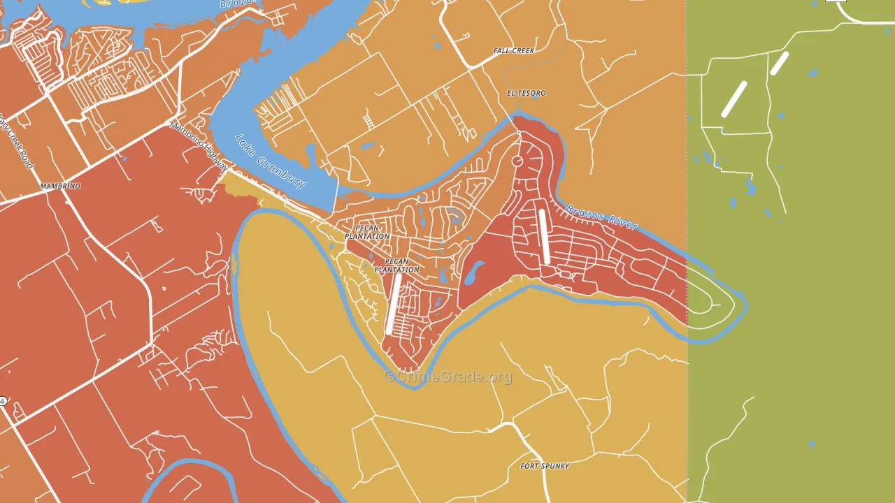 Pecan Plantation, TX Map of Drug-Related Crime Rates