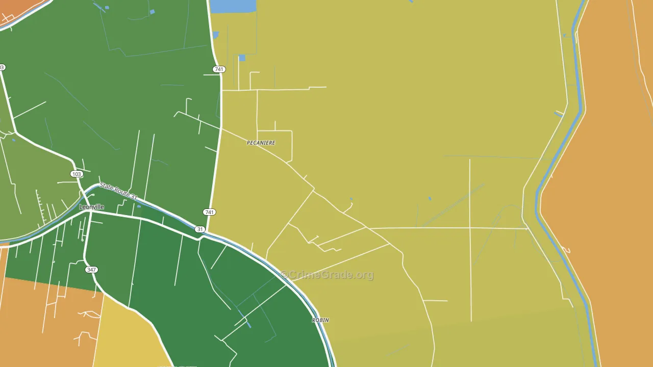 Pecaniere, LA Map of Drug-Related Crime Rates