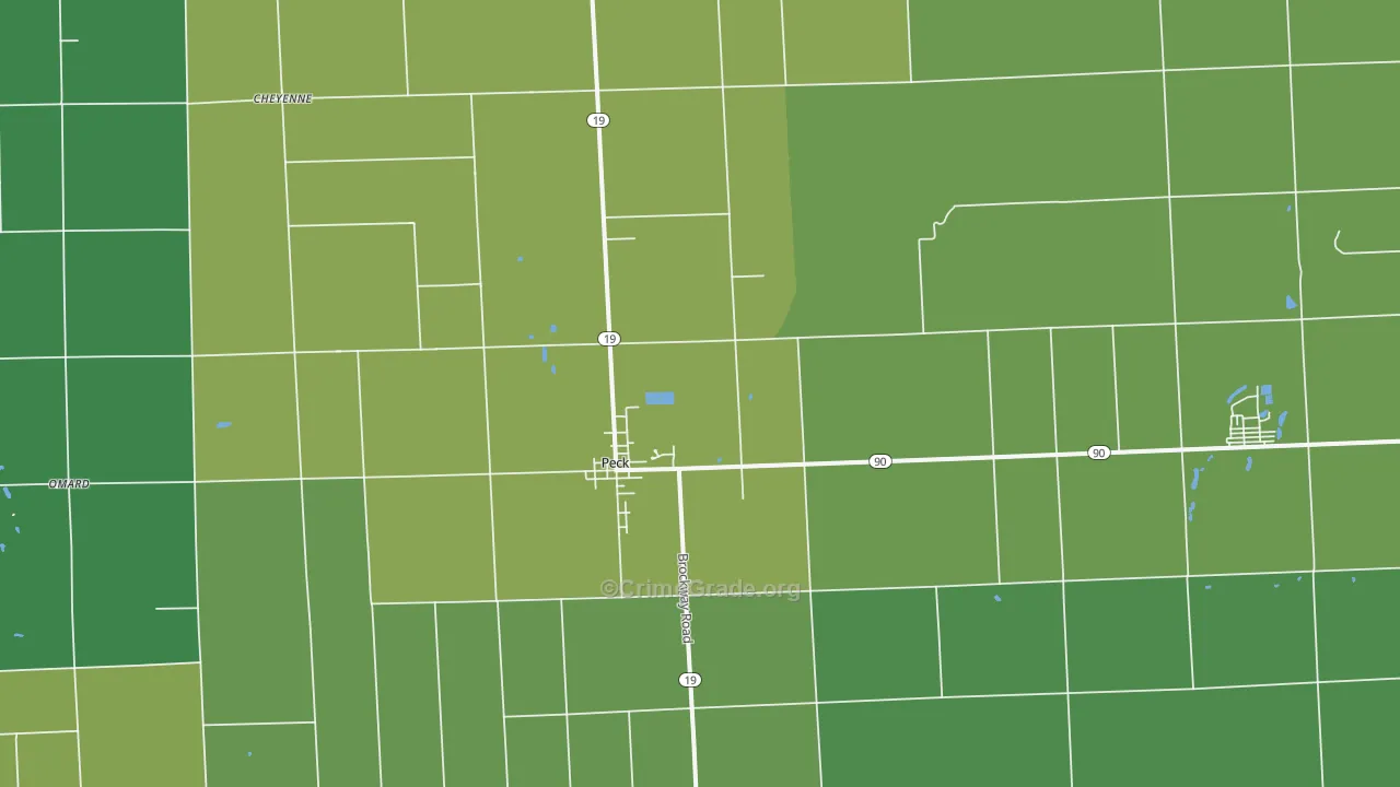 Peck, MI Map of Drug-Related Crime Rates