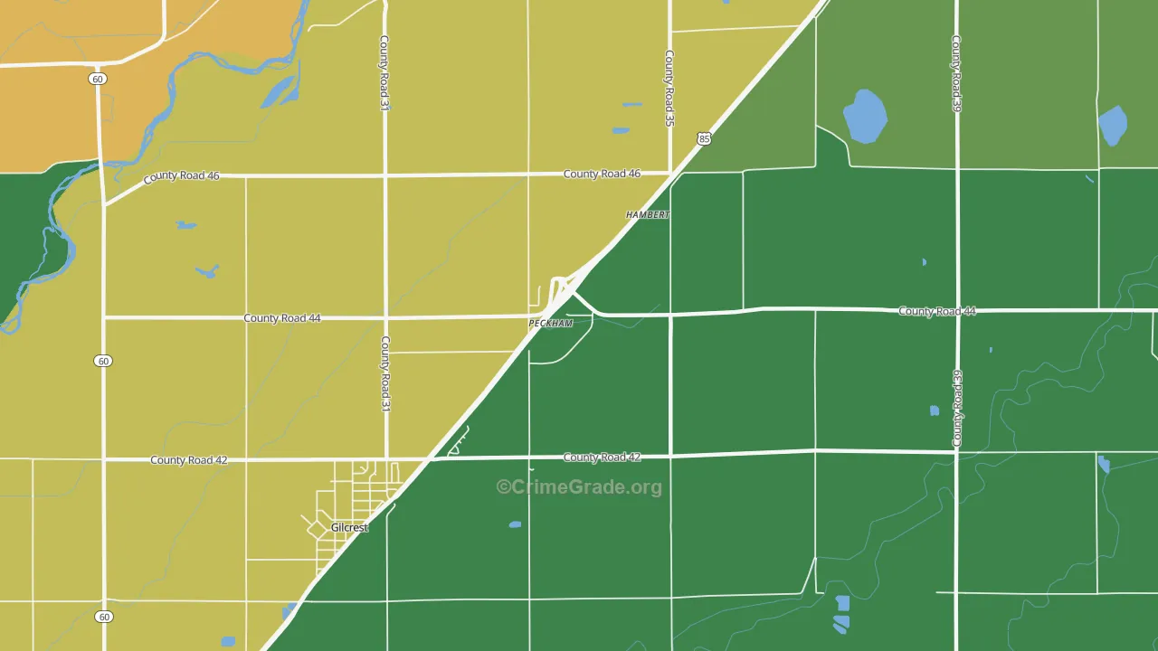 Peckham, CO Map of Drug-Related Crime Rates