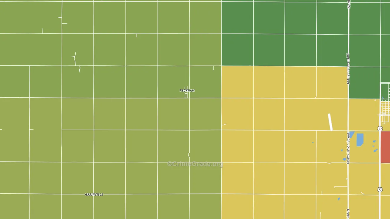Peckham, OK Map of Drug-Related Crime Rates