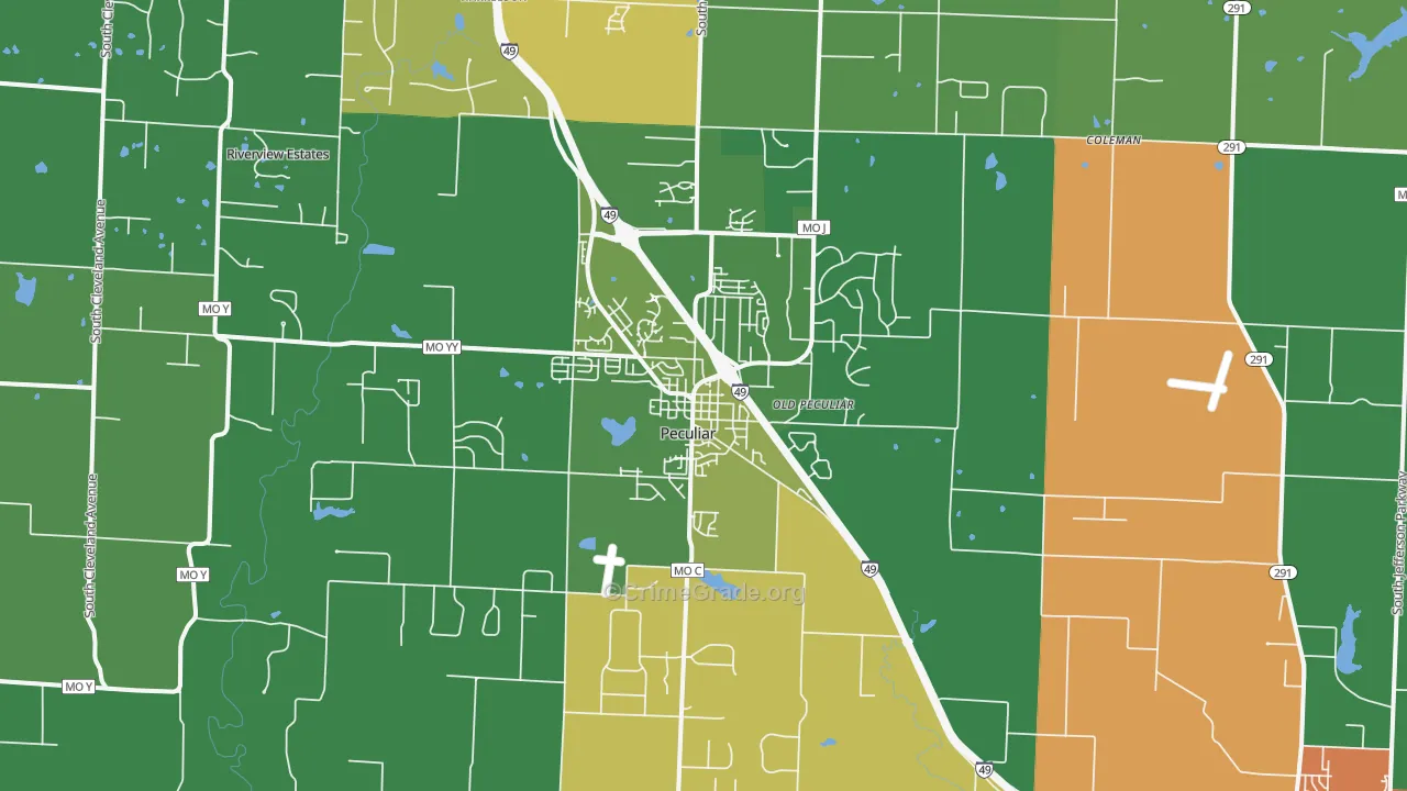 Peculiar, MO Map of Drug-Related Crime Rates