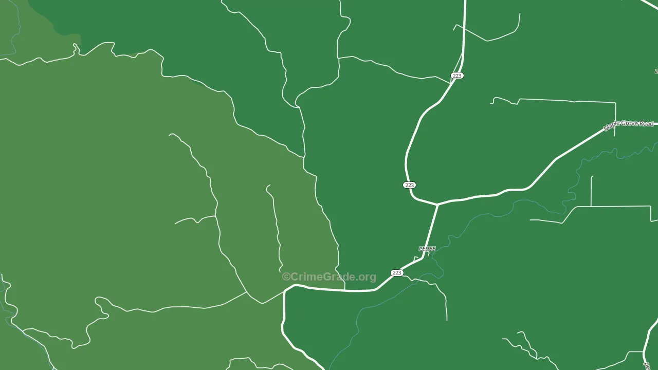 Pedee, OR Map of Drug-Related Crime Rates