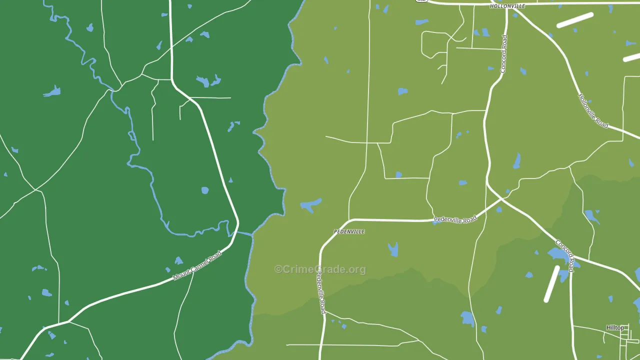 Pedenville, GA Map of Drug-Related Crime Rates
