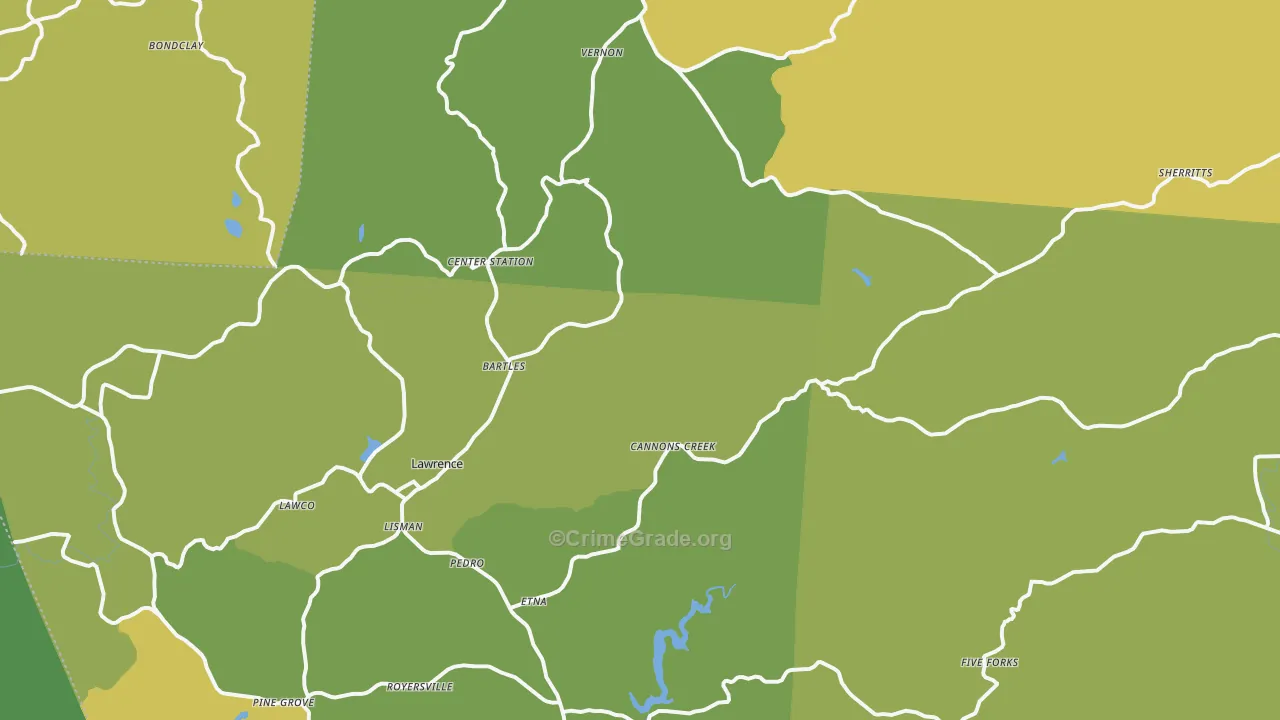 Pedro, OH Map of Drug-Related Crime Rates