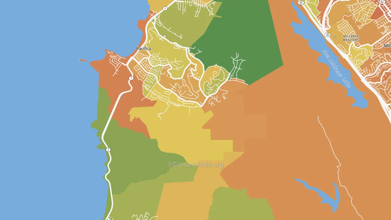 Pedro Valley, CA Map of Drug-Related Crime Rates