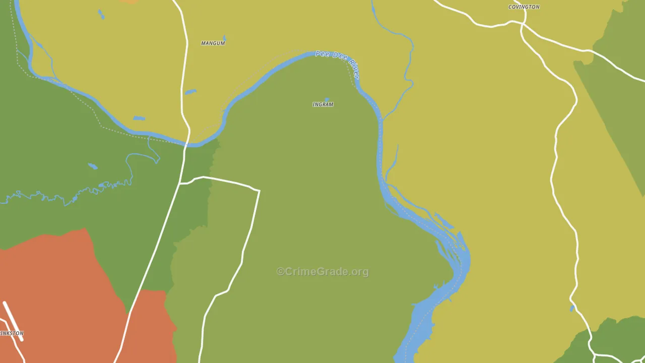Pee Dee, NC Map of Drug-Related Crime Rates