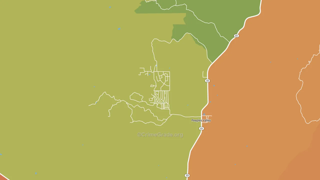 Peeples Valley, AZ Map of Drug-Related Crime Rates