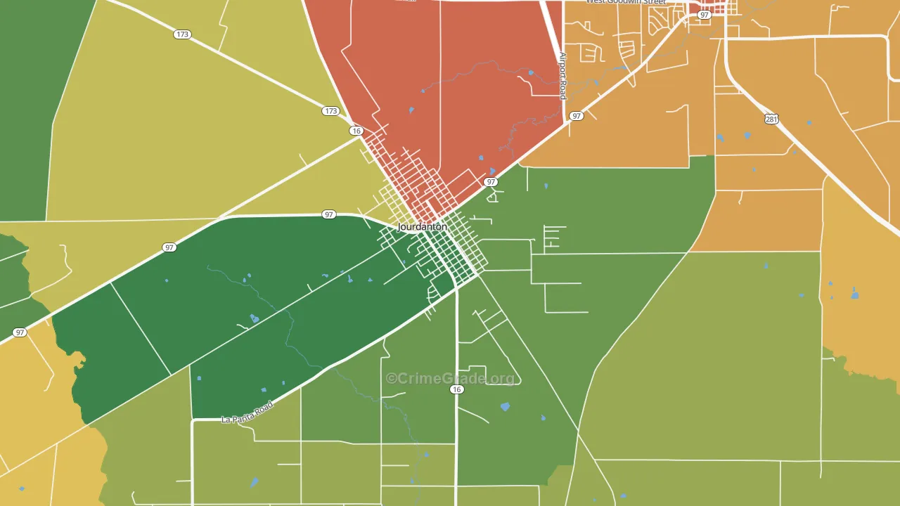 Peggy, TX Map of Drug-Related Crime Rates