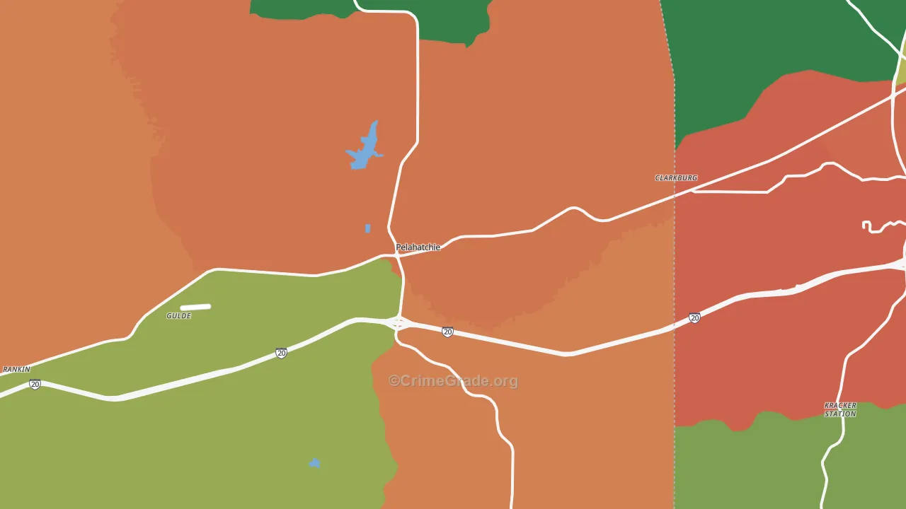 Pelahatchie, MS Map of Drug-Related Crime Rates