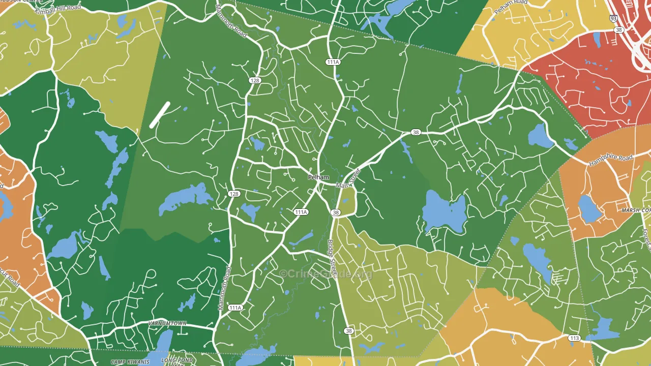 Pelham, NH Map of Drug-Related Crime Rates