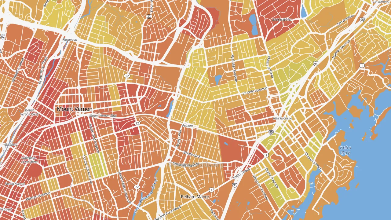 Pelham, NY Map of Drug-Related Crime Rates