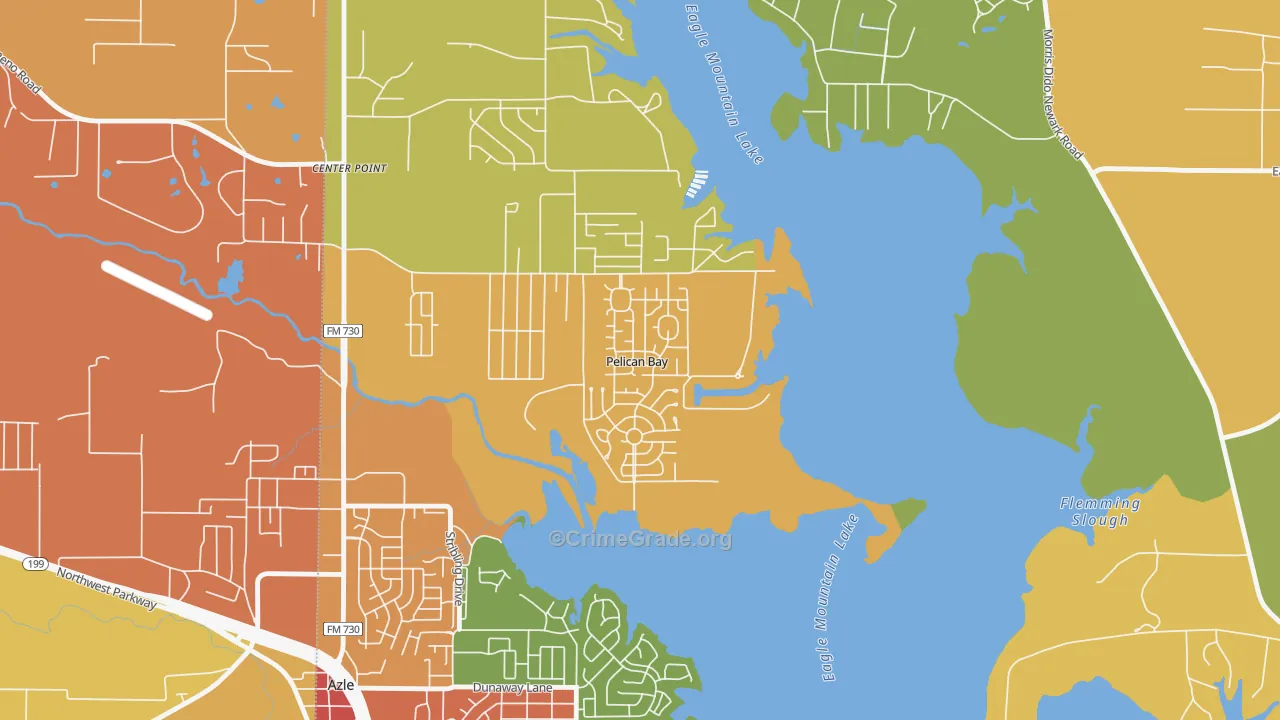 Pelican Bay, TX Map of Drug-Related Crime Rates