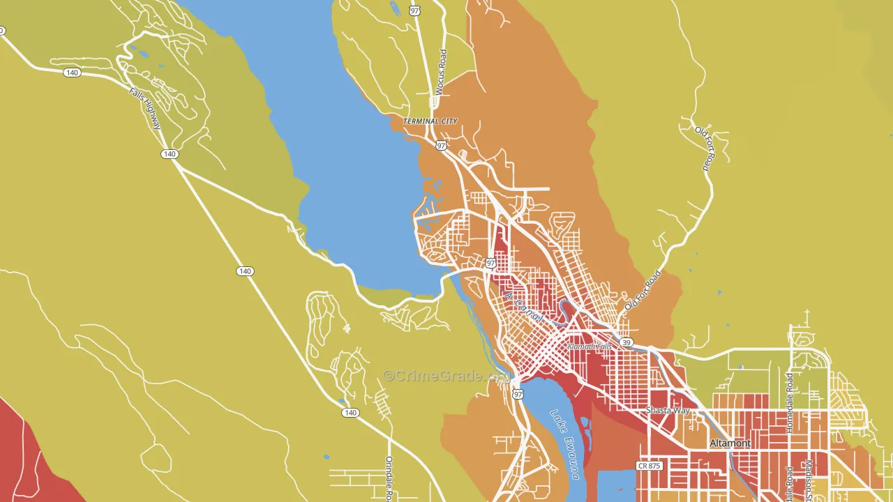 Pelican City, OR Map of Drug-Related Crime Rates