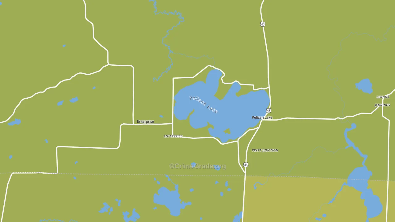 Pelican Lake, WI Map of Drug-Related Crime Rates