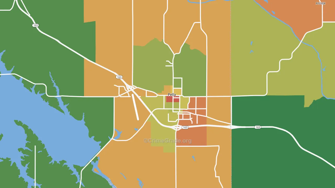 Pella, IA Map of Drug-Related Crime Rates