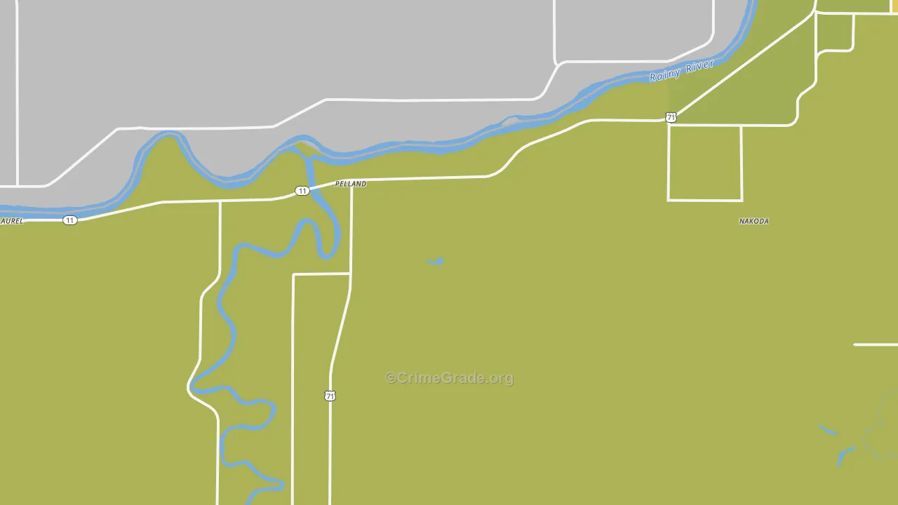 Pelland, MN Map of Drug-Related Crime Rates