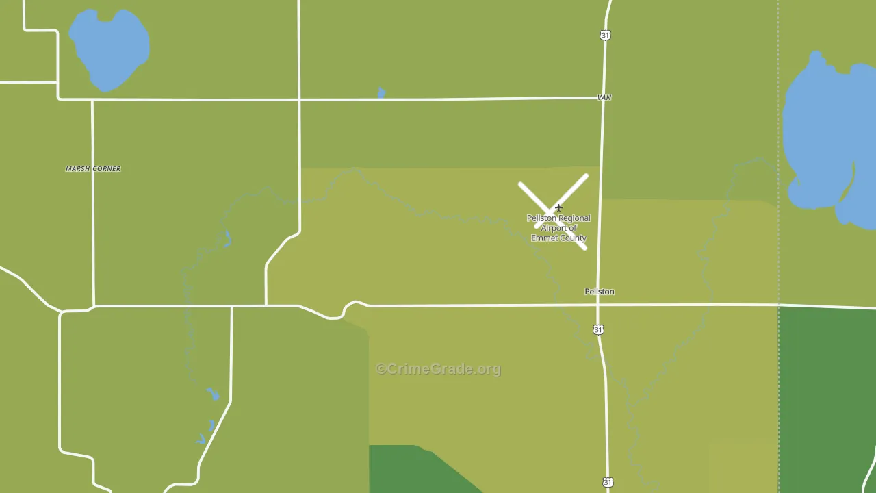 Pellston, MI Map of Drug-Related Crime Rates