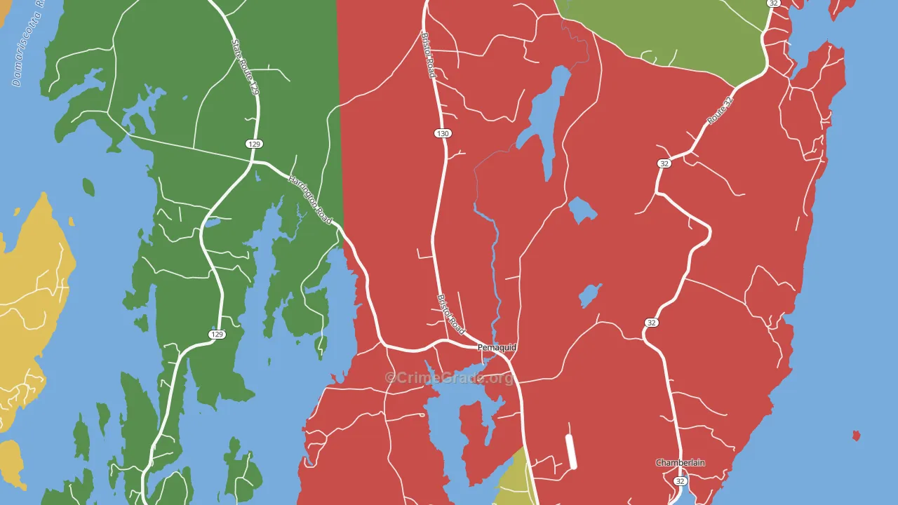 Pemaquid, ME Map of Drug-Related Crime Rates
