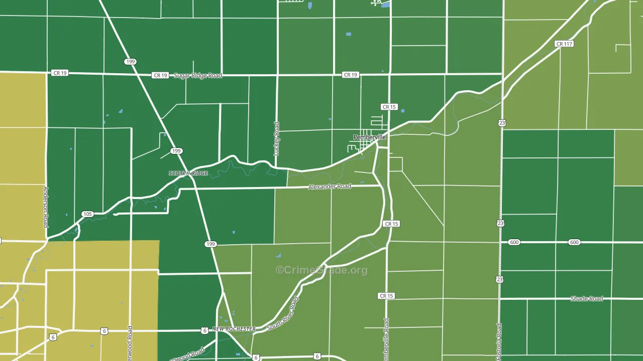 Pemberville, OH Map of Drug-Related Crime Rates