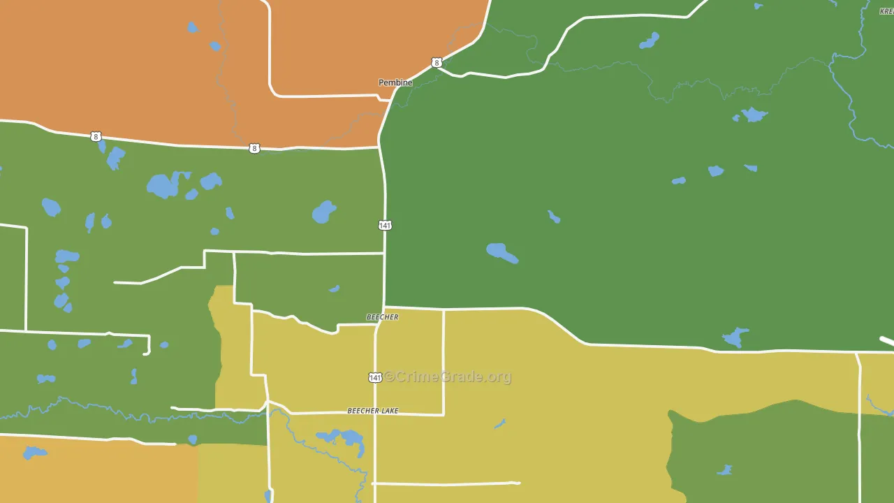 Pembine, WI Map of Drug-Related Crime Rates