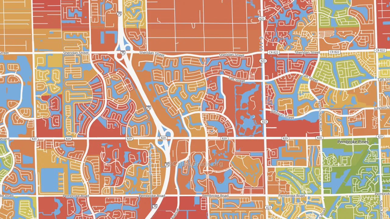 Pembroke Falls, Pembroke Pines, FL Map of Drug-Related Crime Rates