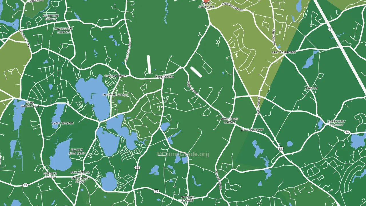 Pembroke, MA Map of Drug-Related Crime Rates