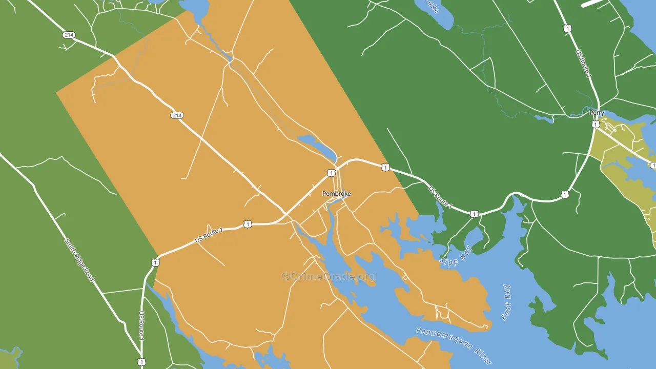 Pembroke, ME Map of Drug-Related Crime Rates