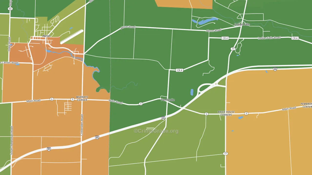 Pembroke, NY Map of Drug-Related Crime Rates