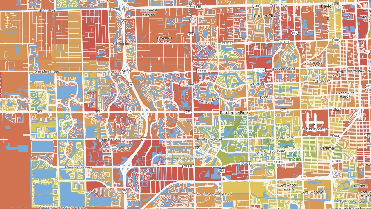 Pembroke Pines, FL Map of Drug-Related Crime Rates