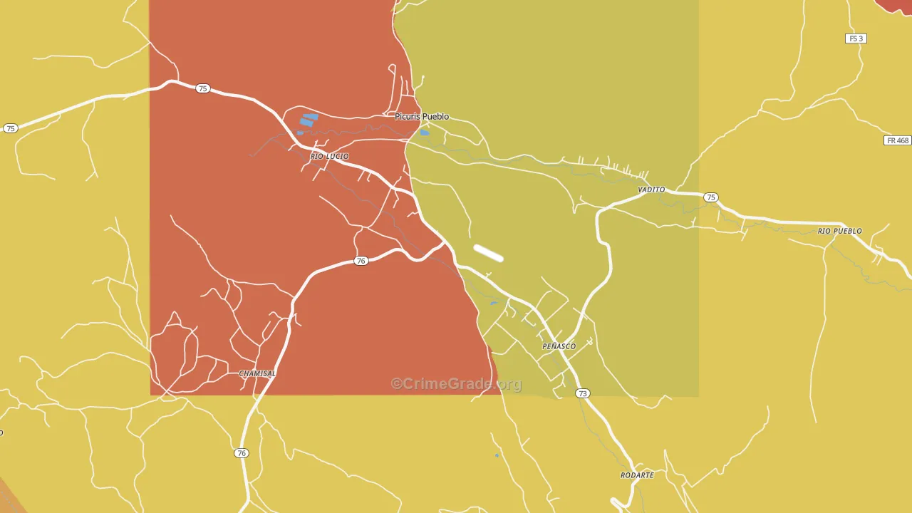Penasco, NM Map of Drug-Related Crime Rates