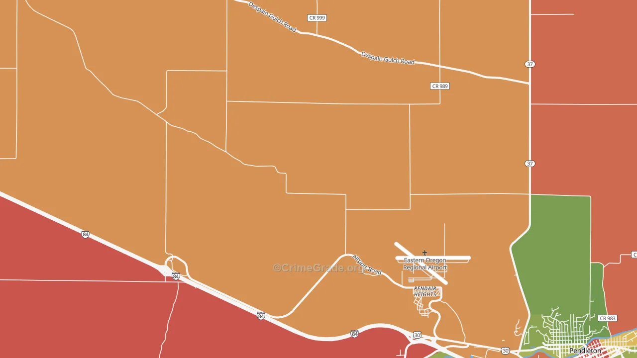 Pendair Heights, OR Map of Drug-Related Crime Rates