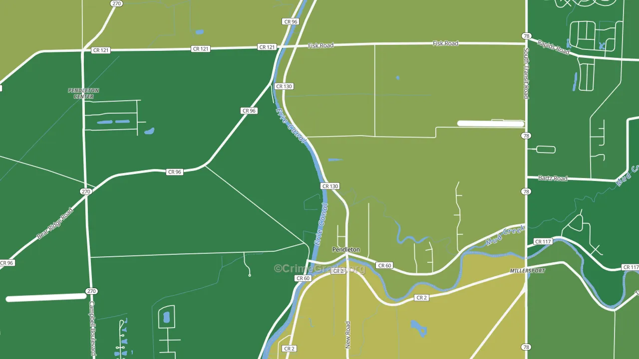 Pendleton, NY Map of Drug-Related Crime Rates