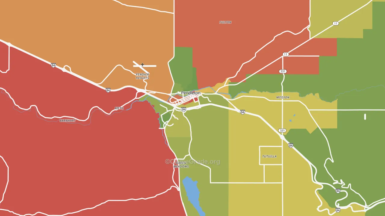 Pendleton, OR Map of Drug-Related Crime Rates