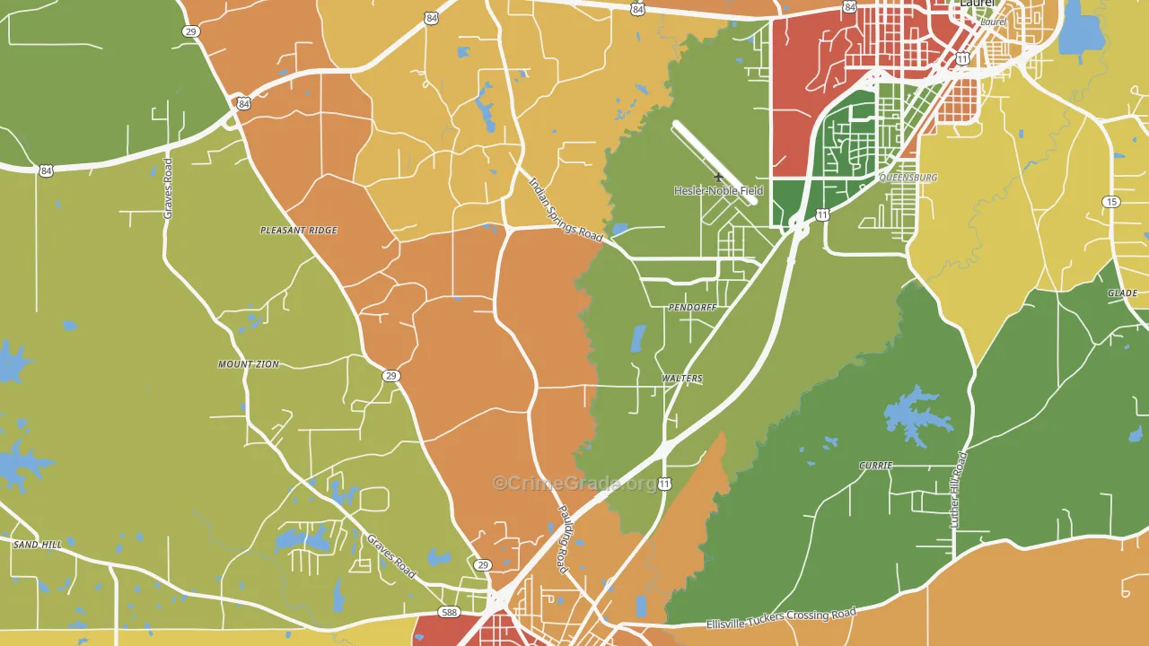 Pendorff, MS Map of Drug-Related Crime Rates