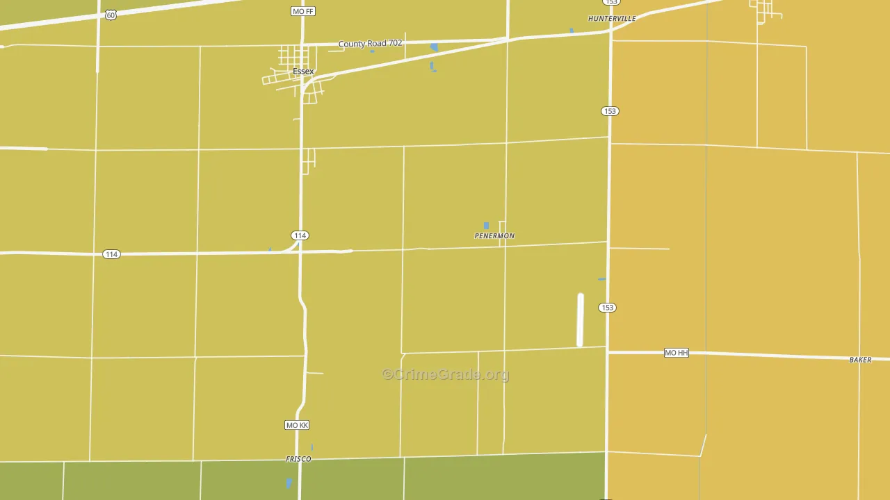 Penermon, MO Map of Drug-Related Crime Rates