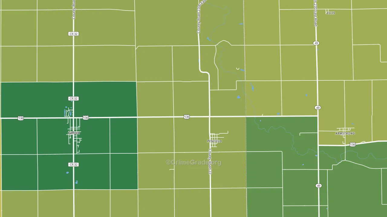 Penfield, IL Map of Drug-Related Crime Rates