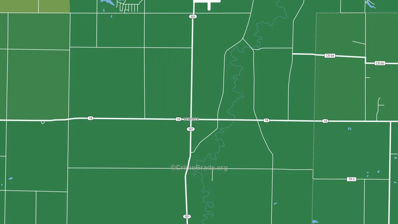 Penfield, OH Map of Drug-Related Crime Rates