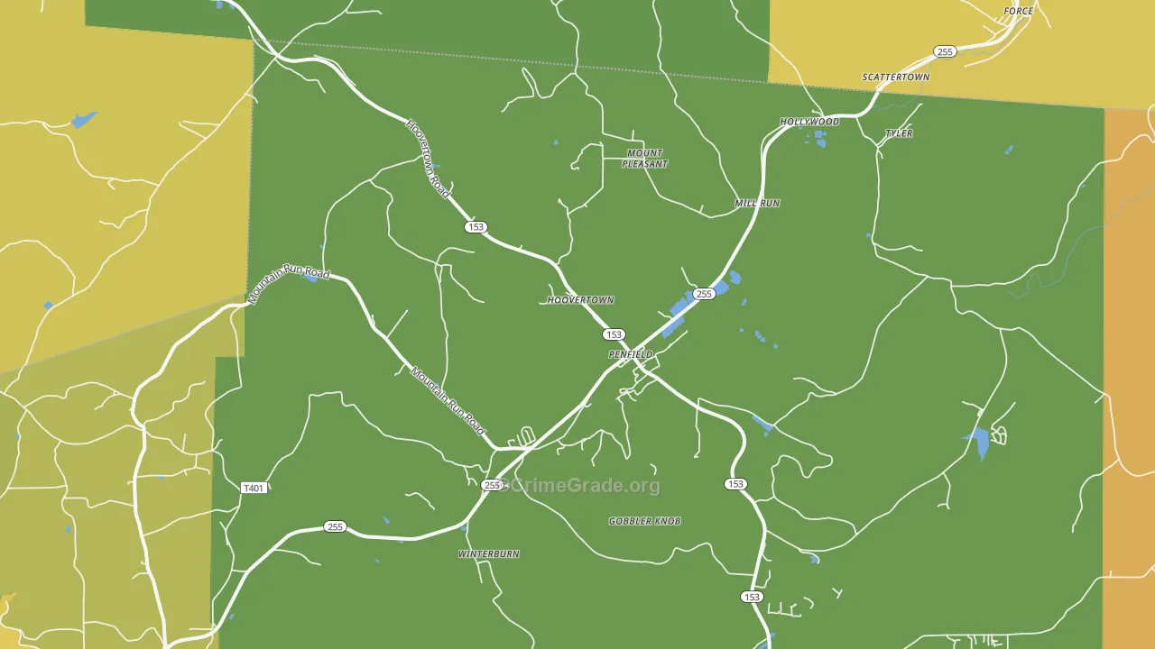 Penfield, PA Map of Drug-Related Crime Rates