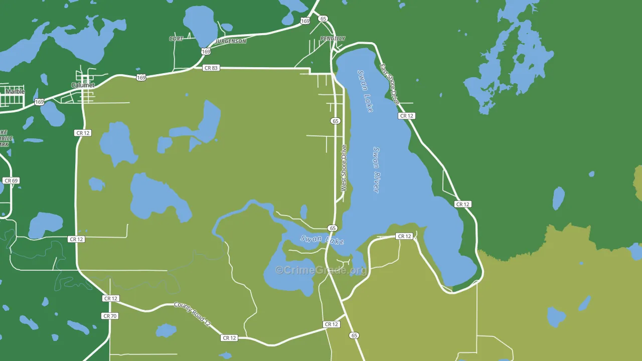 Pengilly, MN Map of Drug-Related Crime Rates