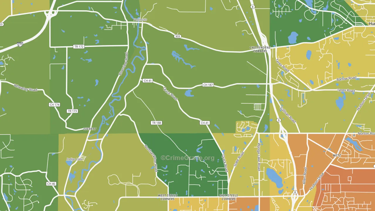Peninsula, OH Map of Drug-Related Crime Rates