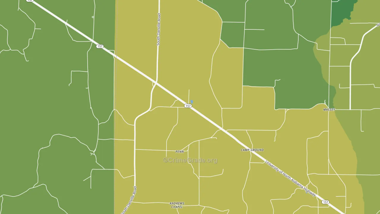 Penn, AL Map of Drug-Related Crime Rates