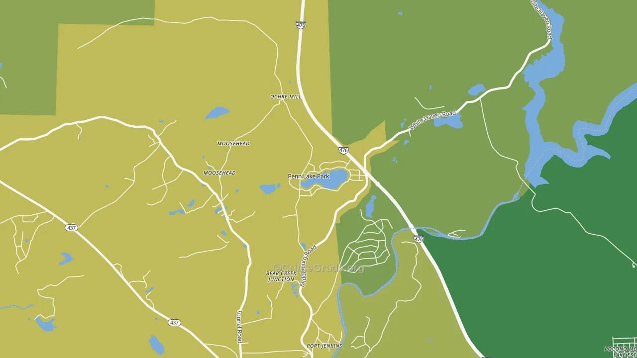 Penn Lake Park, PA Map of Drug-Related Crime Rates