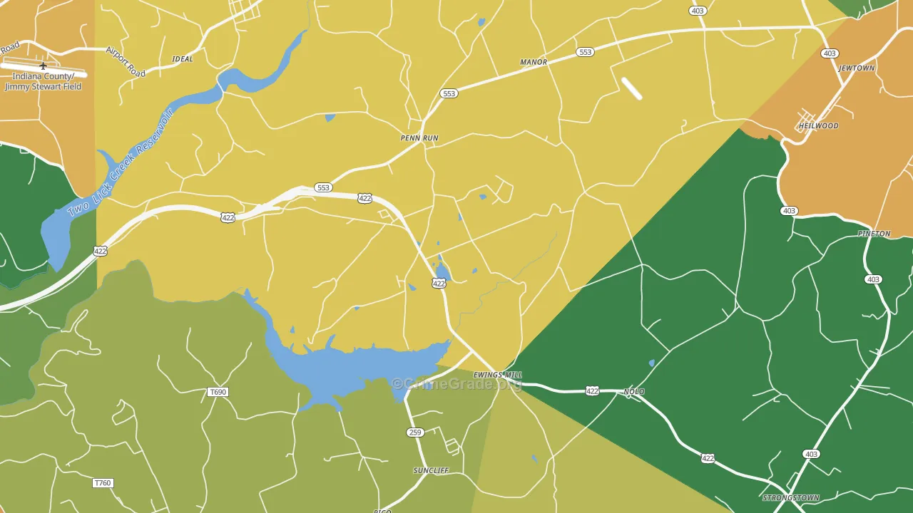 Penn Run, PA Map of Drug-Related Crime Rates