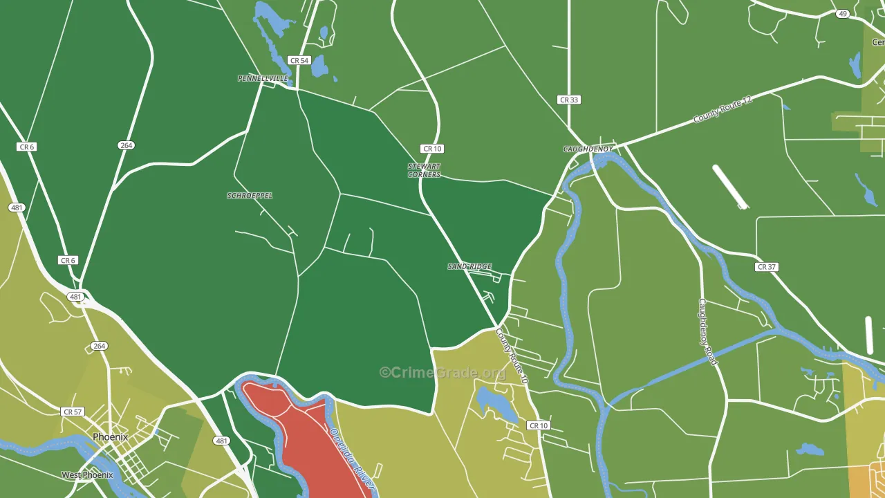 Pennellville, NY Map of Drug-Related Crime Rates