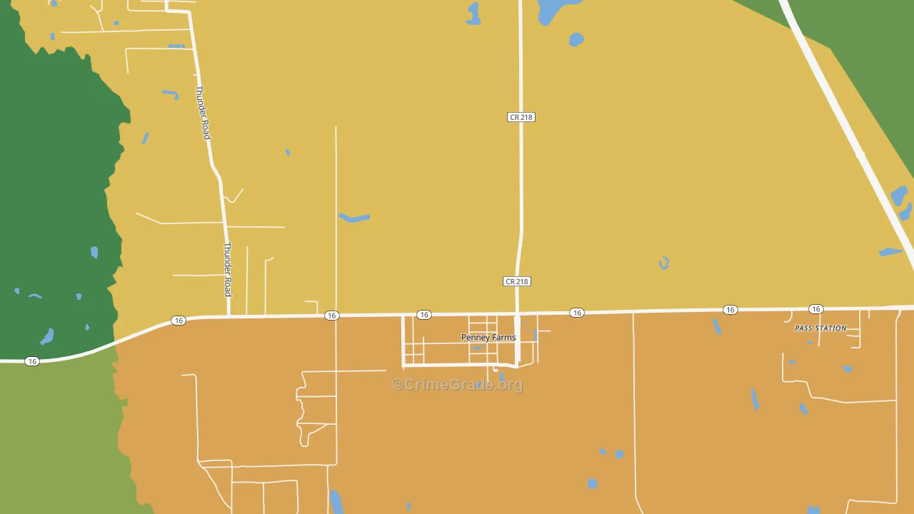 Penney Farms, FL Map of Drug-Related Crime Rates