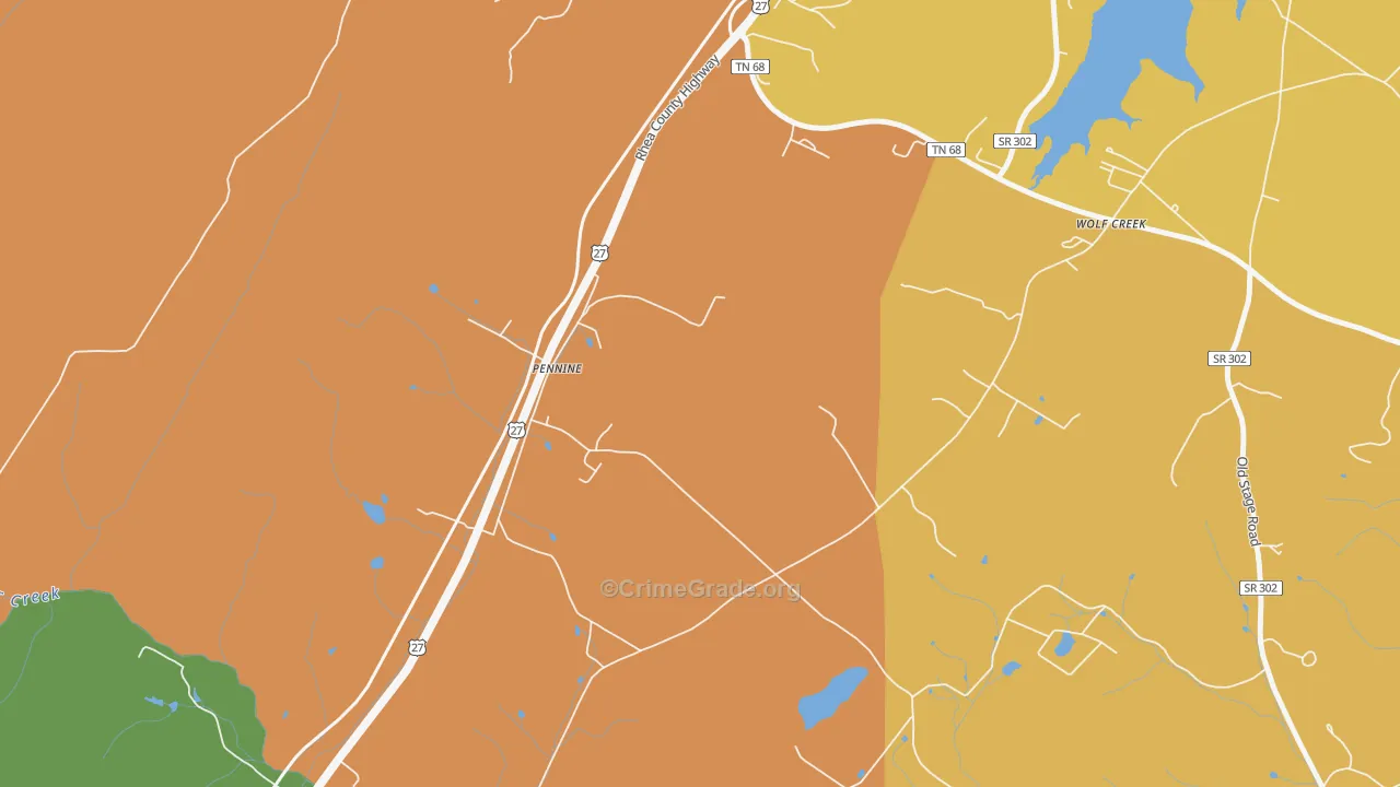 Pennine, TN Map of Drug-Related Crime Rates