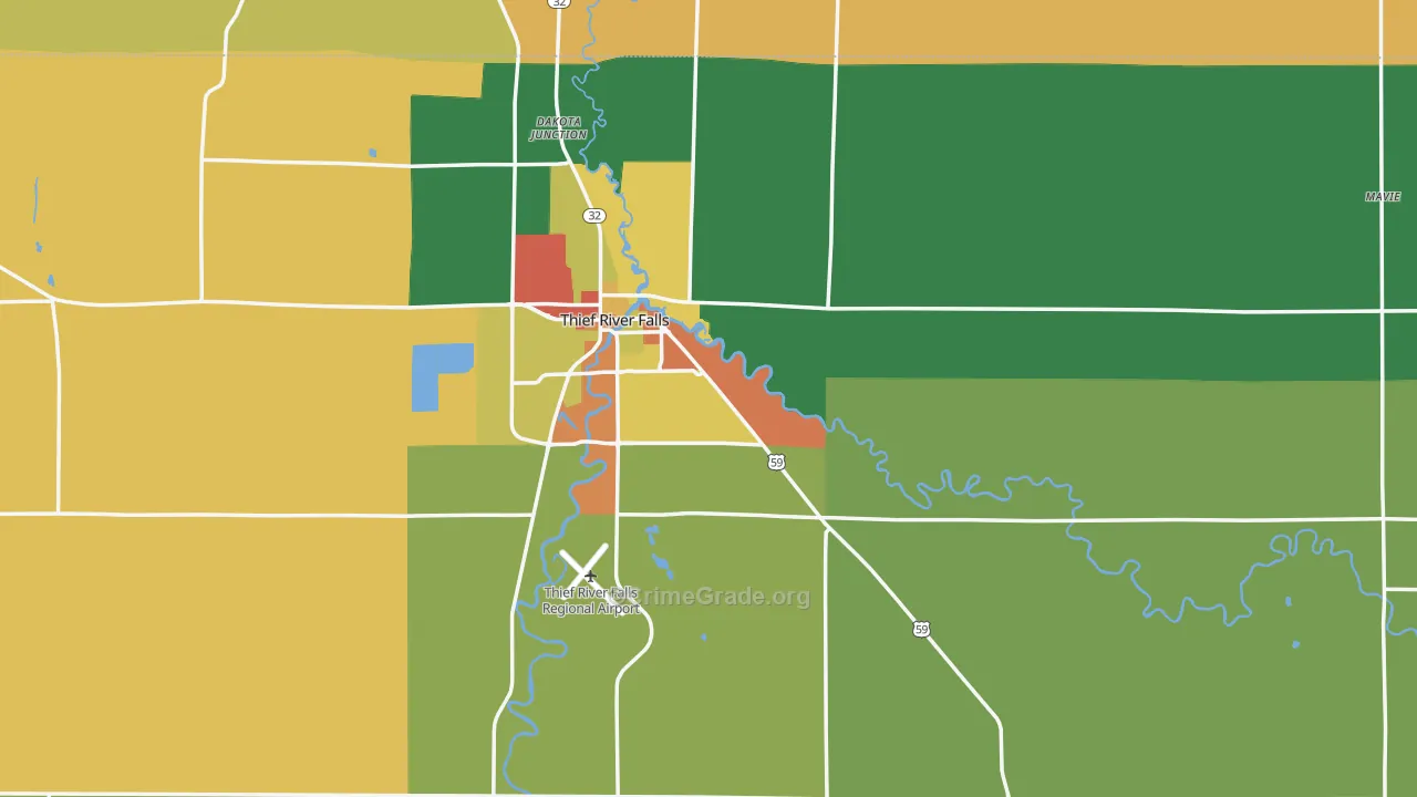 Pennington County, MN Map of Drug-Related Crime Rates