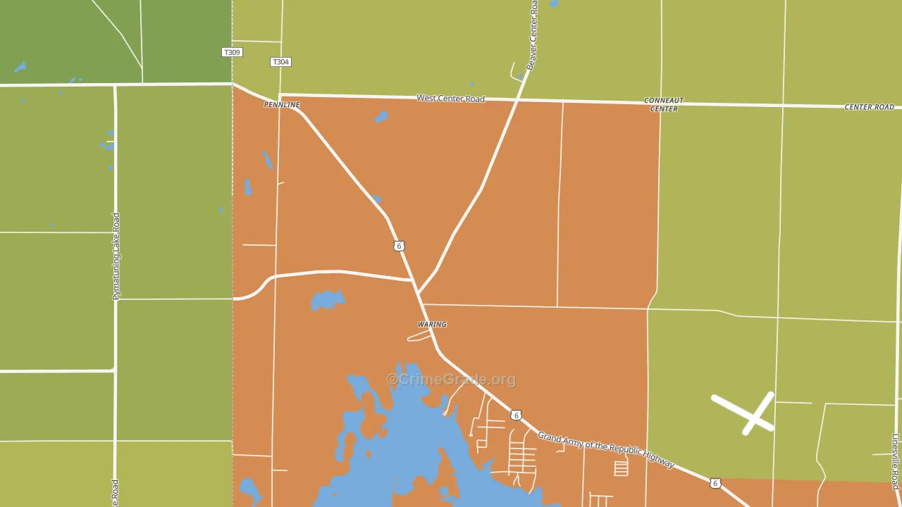 Pennline, PA Map of Drug-Related Crime Rates